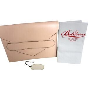 NWT Boldrini‎ Selleria Italian Leather Envelope Clutch / iPad Case – Blush Pink